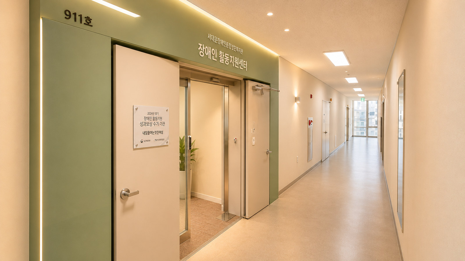 장애인활동지원센터 복도